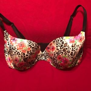 36DD Lined Demi Leopard & Flower Print